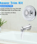 Tub And Shower Trim Kit For Moen Posi-Temp Single Handle Valves 2510 2520 2570 2590 With Escutcheon Screws And Knob Handle