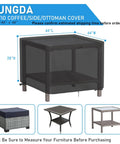 Outdoor Square Table Cover 44 Inch Waterproof Heavy Duty Patio Table Protector For 44x44x28 Inch Tables All Weather Rainproof