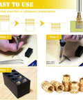 410 Pieces Threaded Inserts Kit For 3D Printing With M2, M2.5, M3, M4, M5, And M6 Sizes, Brass Knurled Nuts, Heat Insertion Instructions