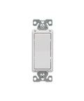 White 15 Amp 120 Volt 4 Way Decorator Switch With Backwire Clamps For 12 And 14 Gauge Wires Ultra Quiet Paddle And Ultrasonic Welded Strap And Body For Easy Install front view