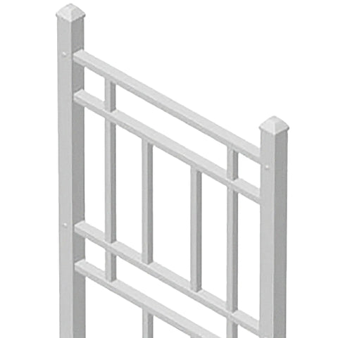 Top view of Sturdy No-Fuss Indoor And Outdoor Garden Trellis With Ground Anchors For Vines, Climbing Plants, 28 By 75 Inch White Grid Style
