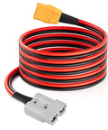 SB50 To XT90 Female Battery Cable 10 AWG 10 Ft Heavy Duty Power Lead For Forklift Trucks Tinned Copper Wire With Flame Retardant Housing Durable Quick Connect Cable, coiled red and black leads