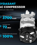 Top Grade AC Compressor Replacement For Nissan Altima And Rogue 2.5L Models 2007 To 2020 Vcs 14Ec Style Air Conditioning side view with black pulley.