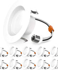 4 Inch Retrofit Led Recessed Lights, Dimmable Downlight With Baffle Trim, white fixture for seamless ceiling installation.