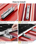 Installation process of Six Pack Solar Panel Mounting Brackets Kit With 7.87 Inch Aluminum Rails And 30mm And 35mm End Clamps