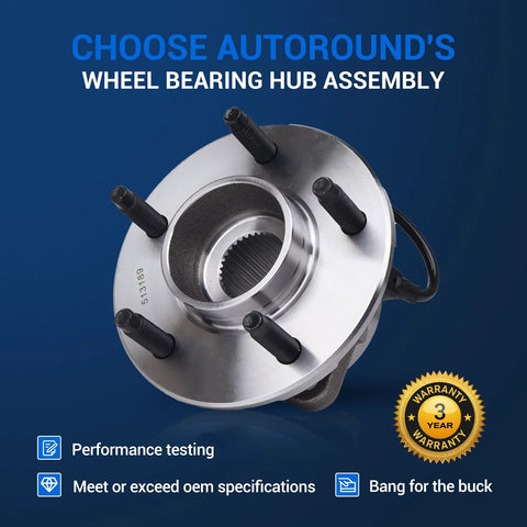 Front Wheel Hub And Bearing Assembly Fits Chevy Equinox 2005 2006, Saturn Vue 2002 2007, Pontiac Torrent 2006, Five Lug, ABS Ready