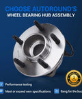 Front Wheel Hub Bearing Assembly 5 Lug With ABS Direct Fit For Chevy Equinox 2005 2006, Pontiac Torrent 2006, Saturn Vue 2002 2007 OE Grade Replacement displayed on blue background