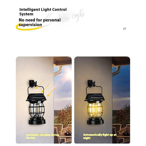 Solar Powered LED Camping Light Portable Waterproof Outdoor Lamp For Hiking And Indoor Emergency Use, Rechargeable Battery