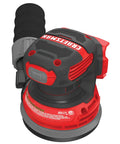 Top view of V20 Cordless 5 Inch Orbital Sander Bare Tool With 12,000 OPM showing lightweight low profile design and onboard dust bag