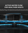 Gravity-Fed Self-Watering System 4-Pack With 13 Gallon Reservoir for indoor plants showing active water flow and base structure