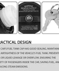 Locking Gas Cap With Key For Fuel Tank Fits Toyota 4Runner Chevy Camaro Honda CRV Infiniti Replaces 77300 47020 Durable ABS Plastic With Tight Rubber Seal For Weatherproof Security, showing a close-up of cap, warning label, and keys.