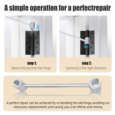 Heavy Duty Door Hinge Gap Adjustment Tool For 14 To 19mm Hinges Quick Fix Wrench For Sagging Sticking And Misalignment On Residential Fire Security And Cleanroom Doors Ergonomic Design For Easy Repairs, hinge repair tool