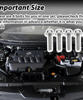 Quad Pack Of Premium Stainless Steel Ignition Coil Mounting Bolt Screws For Trucks And SUVs with four M5 by 25 bolts in an engine bay.