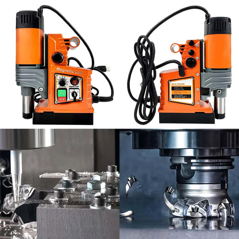 High Octane Magnetic Drill Press With Variable Speed 1400W Heavy Hitter For Rigid Metals, close-up of operational features.