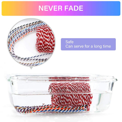 Colorful Jute Twine 2mm 3 Strands water test in clear bowl