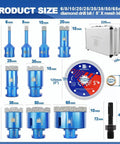 Vacuum Brazed Diamond Hole Saw and Drill Bit Set for Porcelain Tile Ceramic Marble and Granite Drilling With multiple bit sizes
