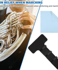 Two Pack Sousaphone Shoulder Pads Non Slip Padding With Hook And Loop Fasteners And Cleaning Cloths For Pain Relief Fatigue Reduction And All Day Comfort During Long Rehearsals And Gigs, black pad
