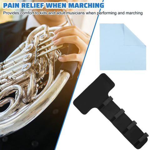 Two Pack Sousaphone Shoulder Pads Non Slip Padding With Hook And Loop Fasteners And Cleaning Cloths For Pain Relief Fatigue Reduction And All Day Comfort During Long Rehearsals And Gigs, black pad