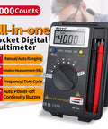 Starter-Friendly Digital Multimeter Card Tester With Auto Ranging 4000 Count displayed with features listed on screen