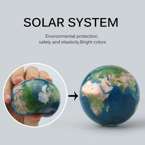 Solar System Planets STEM Toys For Kids Kid Friendly Non Toxic Sensory Space Set earth bouncing ball with elasticity feature
