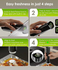 Portable Handheld Vacuum Sealer With LED Pressure Display No Hassle Two Speed 60 To 80 KPa 10 Second Seal ● Sealing in 4 steps.