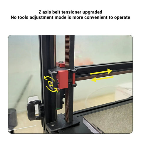 Premium Cnc Aluminum 3D Printer Frame Kit With Hardware Lightweight Upgrade For Ender 3 V24 R2 showing upgraded Z axis belt tensioner.