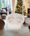 Cozy Macrame Hammock Chair With Thick Comfy Cushion And Hanging Hardware Kit Bohemian Cotton Rope Swing in living room