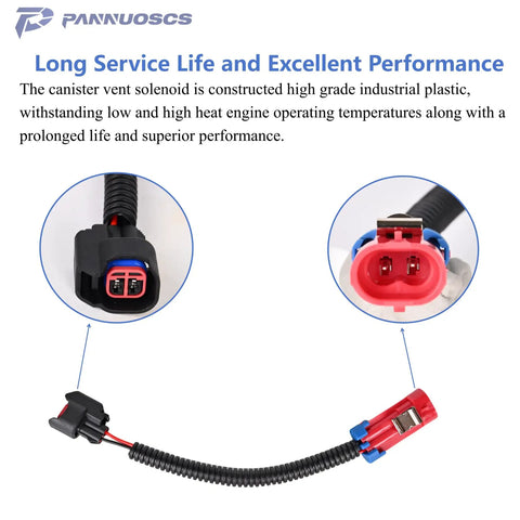 Detailed view of Vapor Canister Vent Valve Solenoid P0446 for 2007 to 2019 Chevy Silverado and GMC Sierra, connectors shown