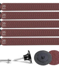 150 Pieces 2 Inch R Type Quick Change Aluminum Oxide Sanding Discs Set 36 Grit With Pro Grade Adapters And Backing Pad