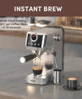 Pro Semi Automatic Espresso Maker With Built In Milk Frother And Touch Screen for smooth lattes and cappuccinos brewing espresso at home.