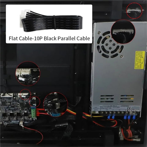 Ender 3 S1 Cable Kit With Screen Cable Flat Cable And X Y Axis Motor Limit Cables For 3D Printer Wiring Replacement And Easy Upgrades For Smoother Moves And Easy Setup, black flat cable