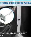 Peugeot 607 Rear Door Check Strap With Multi Level Limiter And Dampened Soft Close Heavy Duty Metal Build installation view