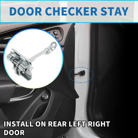 Peugeot 607 Rear Door Check Strap With Multi Level Limiter And Dampened Soft Close Heavy Duty Metal Build installation view