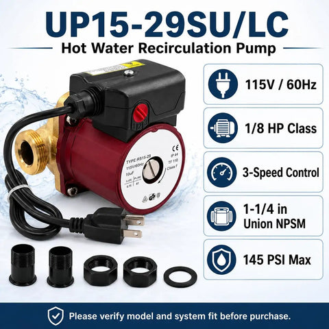 Heavy Duty Hot Water Circulation Pump With Smooth Operator Efficiency For Hydronic Heating Loops Compatible Up To 59896776