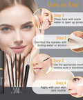 6 Piece Pimple Popper Tool Kit Blackhead Remover Comedone Extractor Set with instructions and tools shown