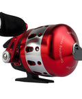 Red Bowfishing Spincast Reel for Slingshot Bow Left or Right Handed 3.6 to 1 Gear 76 Yards of 4 lb Line, All Metal Construction