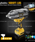 Pro Shop Three Quarter Inch Cordless Brushless Impact Wrench Delivering A Kickass 1600 Ft Lbs Of Serious Torque With A High Output Motor built with brushless motor and variable speed trigger.