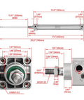 Diagram showing dimensions of Tie Rod Pneumatic Air Cylinder SC 40-300 With 40mm Bore And 300mm Stroke PT Quarter Inch Port.
