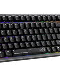 Game Ready 96 Percent Layout Wireless Mechanical Gaming Keyboard Featuring Hot Swappable Switches, side view with RGB lighting