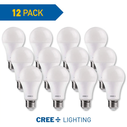 Pro Series A21 3-Way LED Bulb 40/60/100W Equivalents 12-pack arranged on white background
