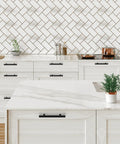 Modern kitchen with 45 Pack 3 Inch Matte Black Cabinet Pulls Stainless Steel Drawer Handles For Cabinets And Drawers visible on white cabinets.