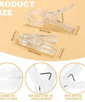 Balloon Arch Clips Kit 20 Pack Transparent Plastic Clips For Balloon Arch Backdrop Clamps And Party Decor showing clip sizes