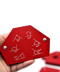 Rosfix Magnetic Welding Angle Set x6 Stainless Steel Fixed Angle showing multiple angle measurements for precise metal positioning.