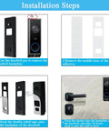 Installation steps for Five Pack Double Sided Mounting Tape for Video Doorbell E340 C31 No Drill Doorbell Mount Adhesive Tape.