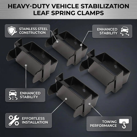 Top Tier Leaf Spring Clamps 2.5 Inch Wide Heavy Duty Stainless Steel For Truck Stabilizing Control Kit 4 Sets To Up Your Ride And Keep Your Wheels Locked Down Securely All Day Long, black clamps