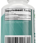 Side view of Lithium Orotate 5mg Capsules 180 Count Vegetarian Mood Support Memory Behavior Wellness Boost 50 Percent More Value Made In USA Supports Healthy Mood Balance Memory And Focus bottle showing supplement facts