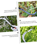 Long Handle Garden Knife With Serrated Blade For Weeding And Reaping Durable Rustproof Steel Tool in use on plants