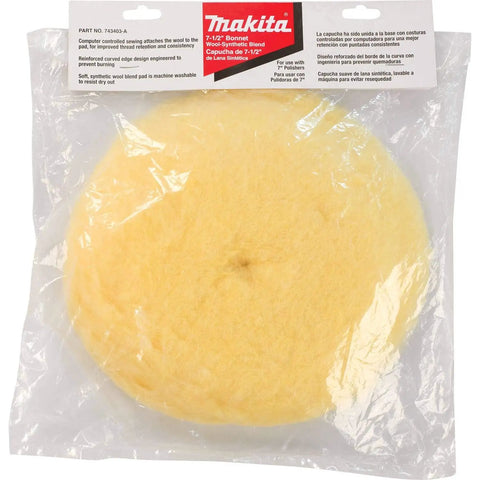 7 Inch Wool Polishing Bonnet With Hook And Loop Backing Yellow Easy Attachment For 7 Inch Polishers in packaging