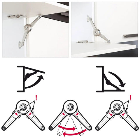 Soft Close Cabinet Lid Stay Hinge For Kitchen Wardrobe Cupboard Door Open Upward Or Downward With Adjustable Tension Lightweight Version