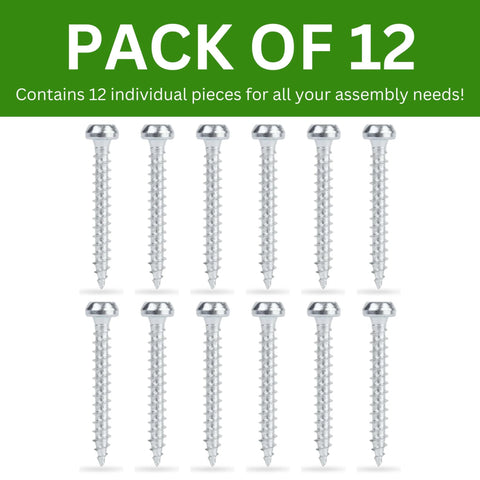 Pack of 12 Replacement Wood Screw M5.0-2.3x40 Full Thread With 4mm Hex Recess for Furniture Part 106551 Zinc Plated Steel